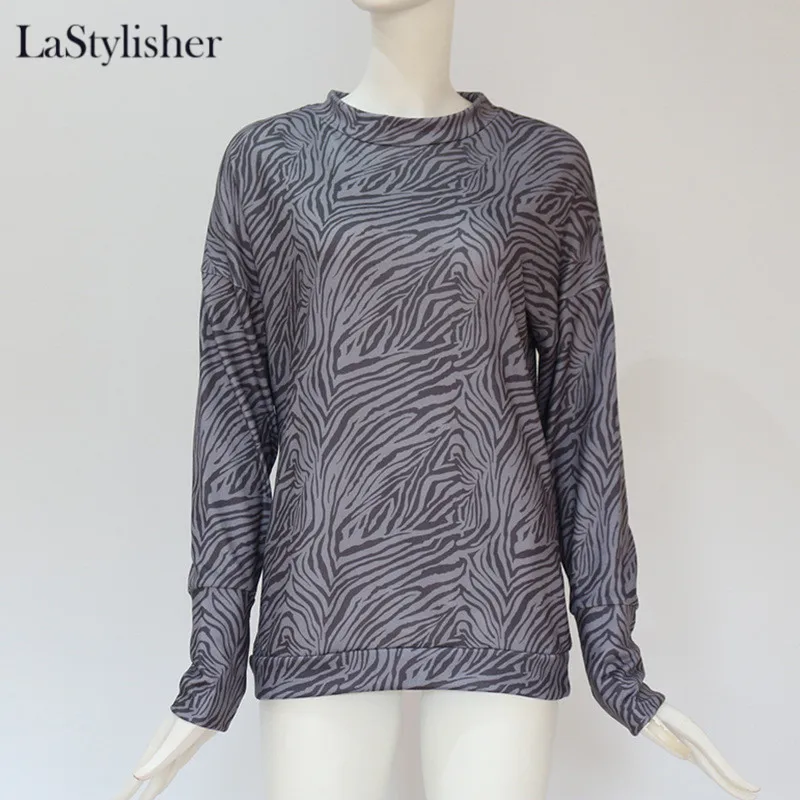 Полосатая блузка с высоким воротом размер d Осень-зима зеленая рубашка блузки для