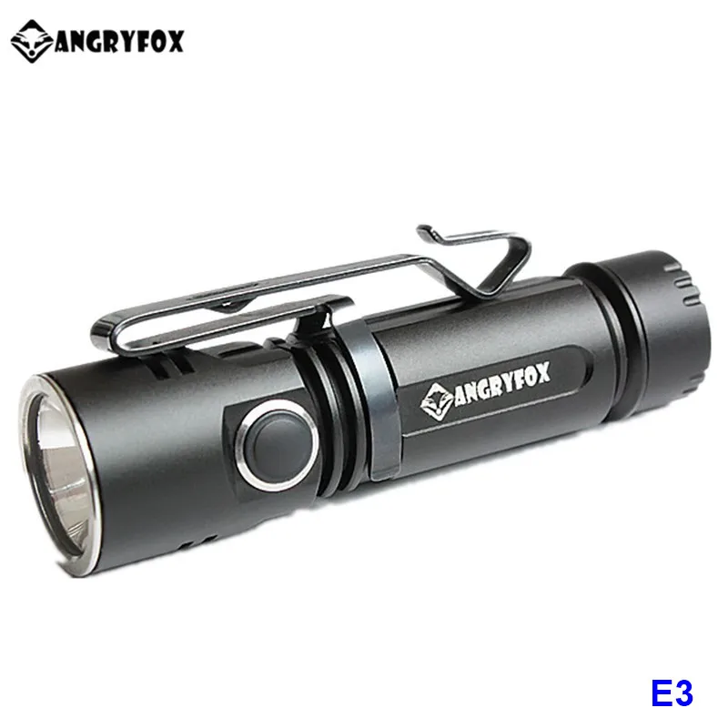 Angryfox E3 E6 E11 XML Cree светодиодный EDC вспышки светильник AA 16340 CR123 14500 18650 Батарея Отдых
