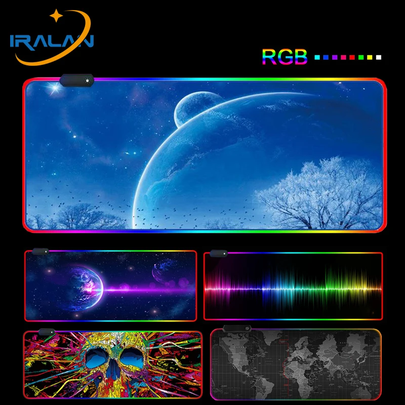 

2021 HOT Mousepad RGB xxl Keyboard Pad 80x30 90x40cm Large Mouse Pad Gamer Glow Desk Mat Iuminescent Mouse Mat Gaming Mausepad