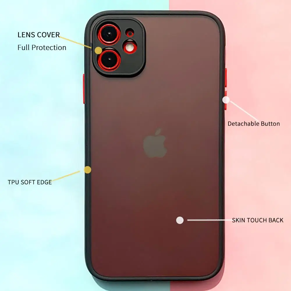 Новый модный матовый чехол для iphone 11 PRO MAX xs/xr/6/7/8 plus с защитой объектива камеры