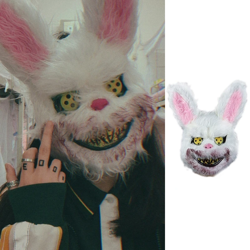 Унисекс страшный медведь кролик маска кровавая плюшевая голова фотореквизит с