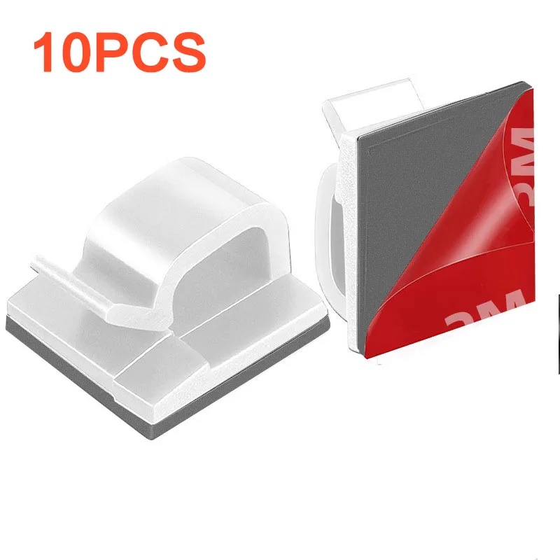 10pcs Self-adhesive Cable Organizer Management Car Winder Wire Holder clips for Mouse USB Charging Headphone | Электроника