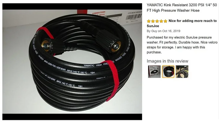 YAMATIC 15 М шланг для мойки высокого давления 220 бар/3200 фунтов/кв. дюйм, шланг для очистки воды для B& S, Craftsman, Honda