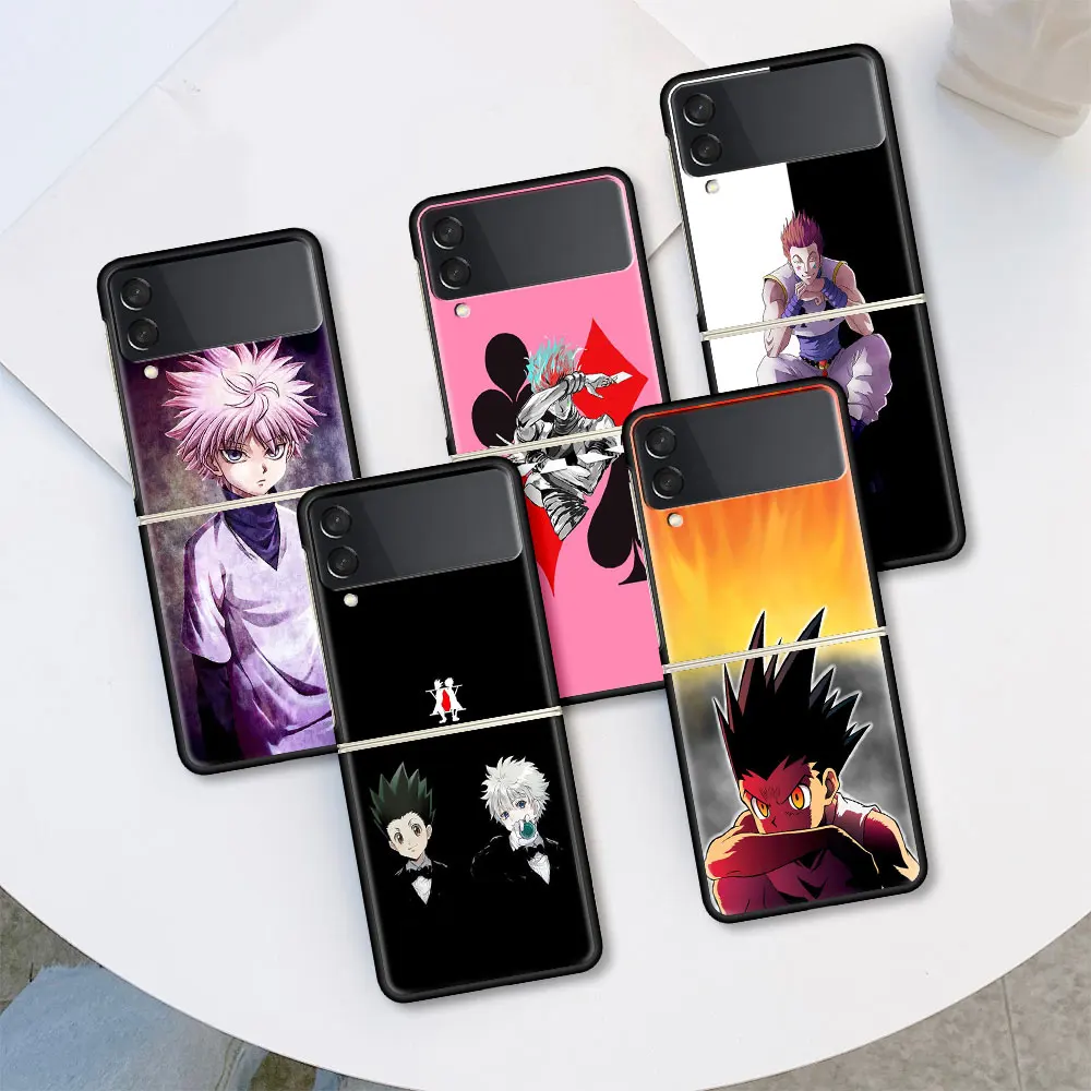 

Cell Phone Housing For Samsung Galaxy Z Flip 3 5G Case Anime Hunters X Hunter Shell Luxury Cover ZFlip Black Hard PC Coque