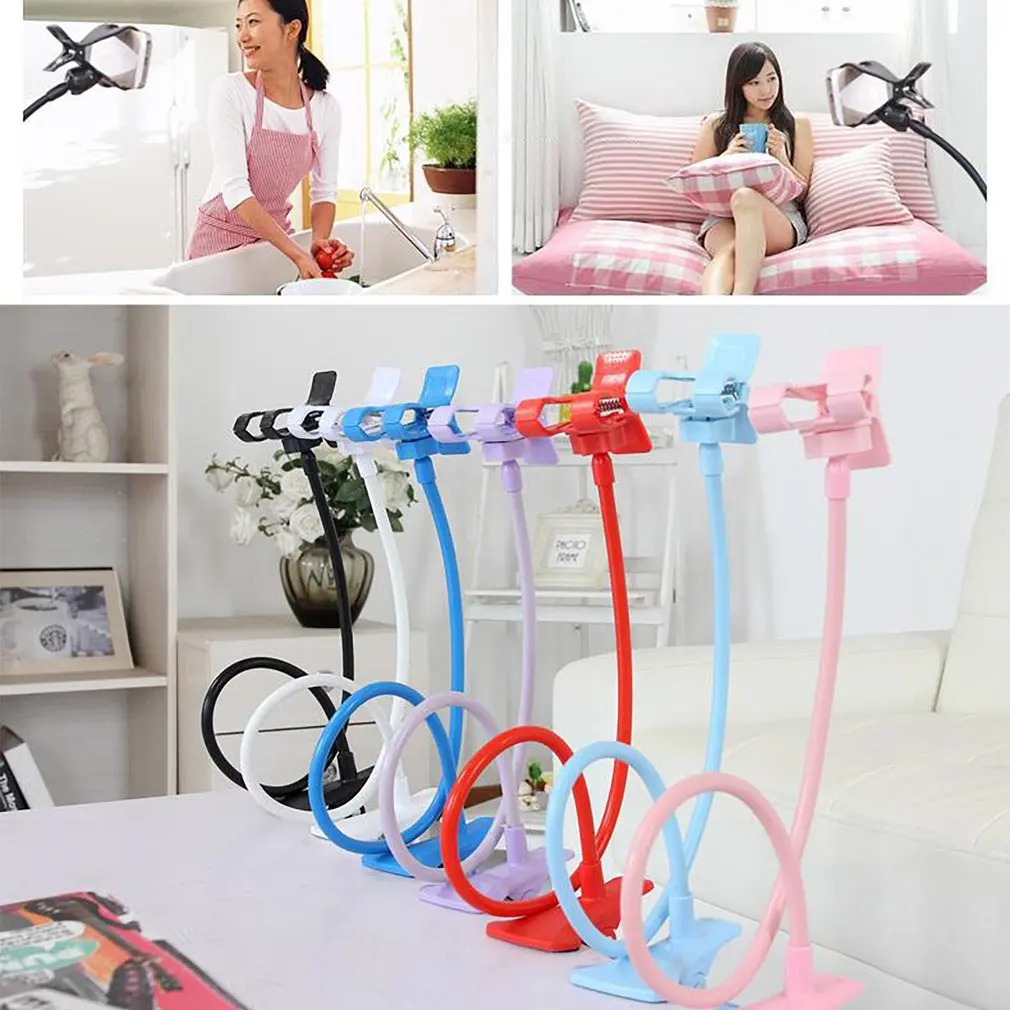

Flexible 360 Rotation Clip Mobile Cell Phone Holder Lazy Bed Desktop Bracket Mount Stand Phone Clip Holder