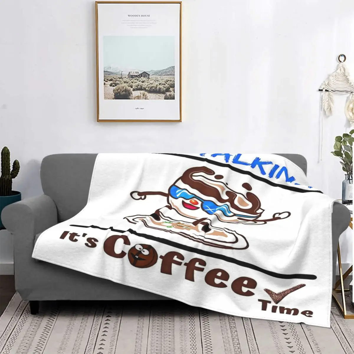 

Stop Talking It's Coffee Time Manta, colcha para cama a cuadros, toalla de playa, Sudadera con capucha, colchas para camas