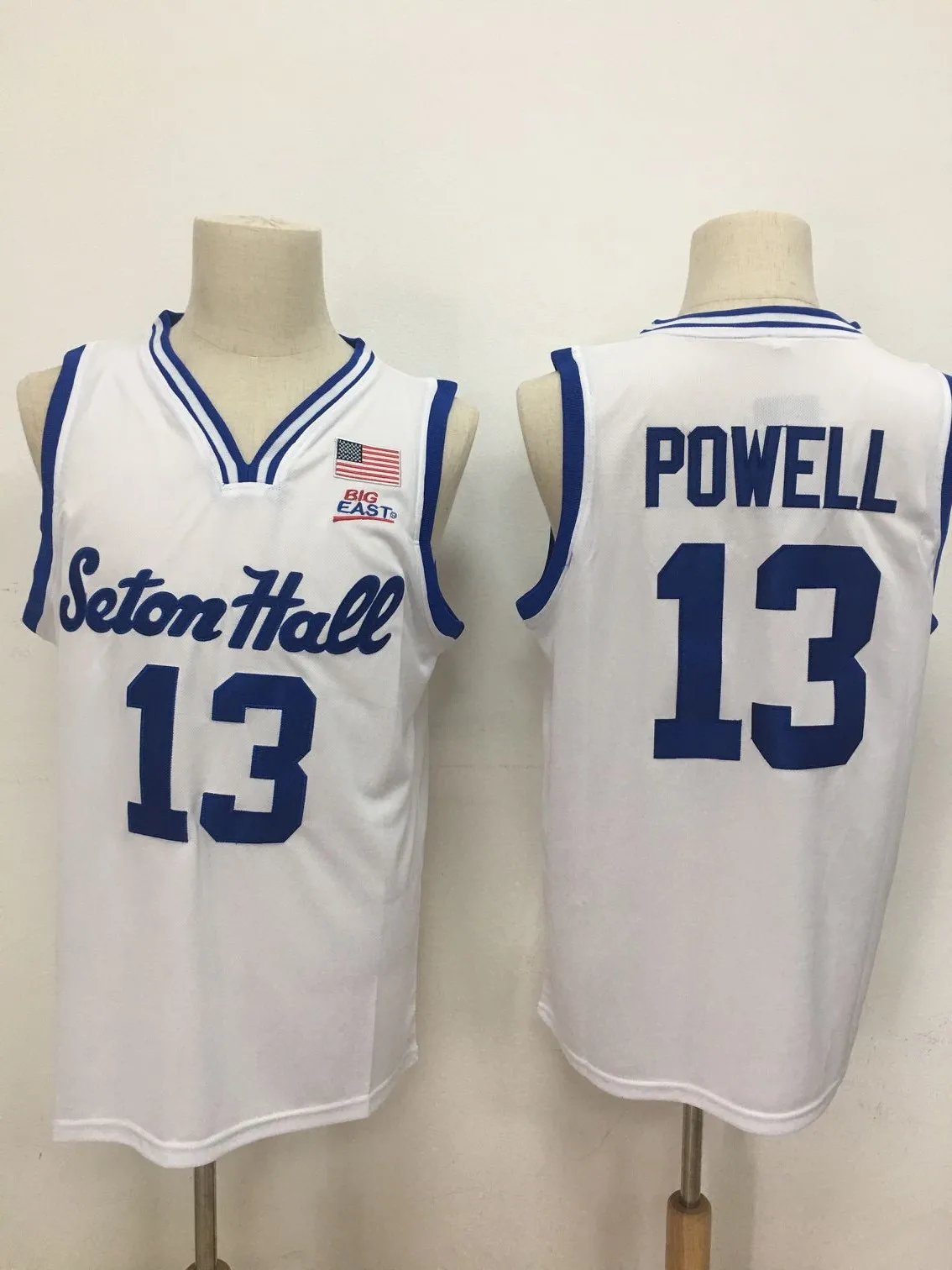 

Retro stitched embroidery Seton Hall Pirates #13 Myles Powell basketball jersey Customize any size number and player name