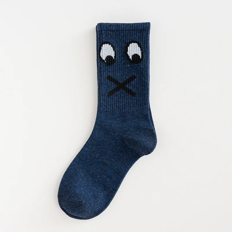 

Spring and Autumn Socks Women's Medium Tube Trend Japanese Personality Cartoon Couple Men's Sports Long Tube Pure Cotton Socks