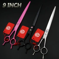 9 0 inch professional pet scissors for dog cat grooming blacksilverpink right left hand cutting shears