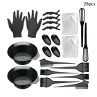 26 шт.компл. дома маникюрный салон для окрашивания волос, щетка для волос Крем-краска набор чаш для окраски волос расческа, наушниками и зажимы накидка для покраски волос Восстановление волос химическая завивка ящик для инструментов