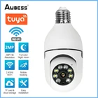 Беспроводная IP-камера Aubess, 2 МП, лампочка E27, ИК, ночное видение, автоматическое отслеживание