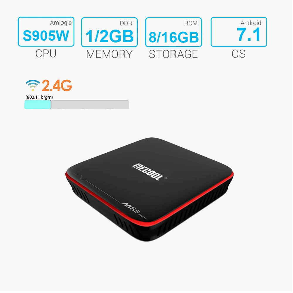 MECOOL M8S PRO W умные ТВ Box Android 7 1 Amlogic S905W 4 ядра 2 Гб оперативной памяти 16 встроенной ГБ 8