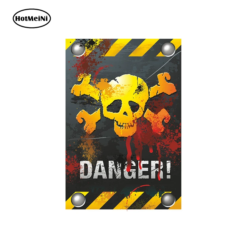 

11.5*15cm DANGER WITH SKULL + BONES Print Vinyl Car Sticker JDM Bumper Window Car Styling Body Motorcycle Decals Car Accessories