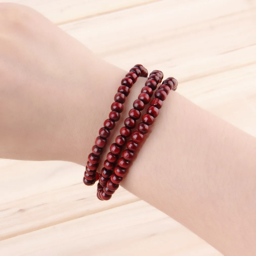 4 цвета сандаловое дерево унисекс 6 мм * 108 буддийские молитвенные бусины мала