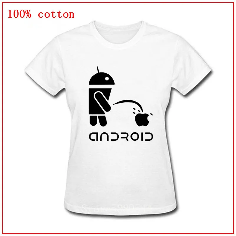 2020 Android Pees Apple черные футболки для женщин хлопковая модная футболка женские