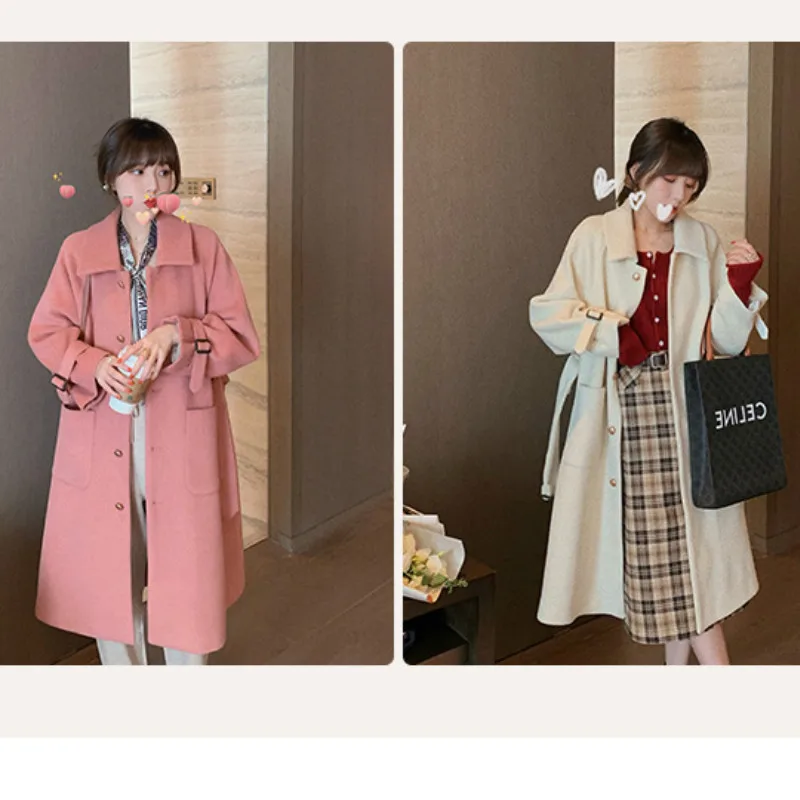 

Woolen coat women's mid-length autumn and winter new style Korean fashion goddess fan temperament small all-match trench coat