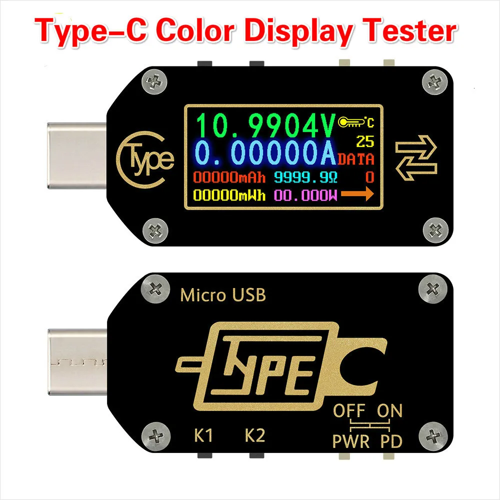 Type C PD trigger USB Вольтметр Амперметр Напряжение 2 сторонний измеритель тока