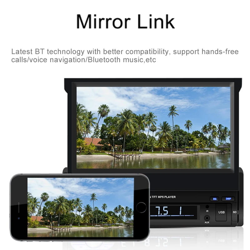 LTBFM 1din автомобильный проигрыватель с радио и GPS 7 &quotHD выдвижной сенсорный экран