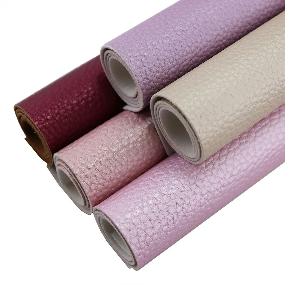 Перламутровая темно красная искусственная Синтетическая кожаная ткань Lychee для