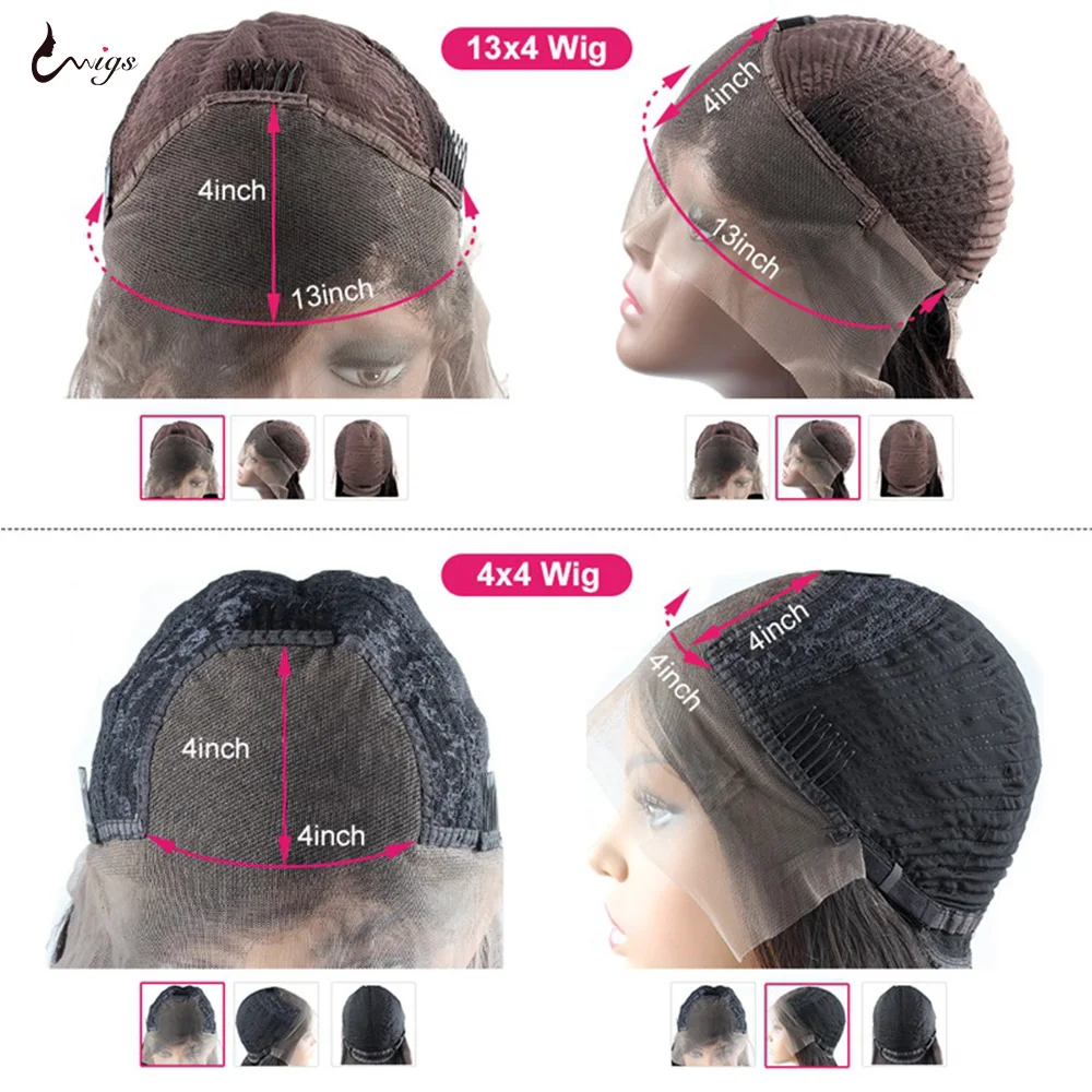 

13x4 Deep Wave Lace Front Wig Human Hair Lace Frontal Wigs 180 Lace Front Wig Pre Plucked Bleached Knots Wigs Remy Closure Wig