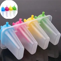 4 cells diy popsicle molds ice cream kitchen tools reusable ice lolly frozen moulds