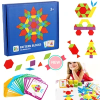 155pcs 3d jigsaw puzzle for kids geometric tangram wooden early education educational game toys for children learning toys