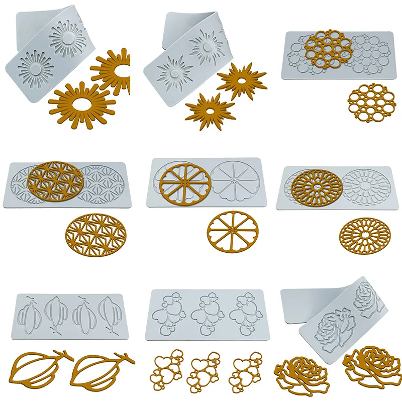 

9pcs Embossing Lace Fondant Mold for Cake Decorating Lace Border Candy Silicone Mold for Sugarcraft Wedding Cake Decoration Tool