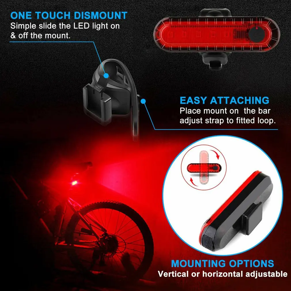 

Bike Lights, USB Rechargeable Bike Light Set, IPX6 Waterproof Cycling Front Headlight and Back Taillight, 6 Light Modes