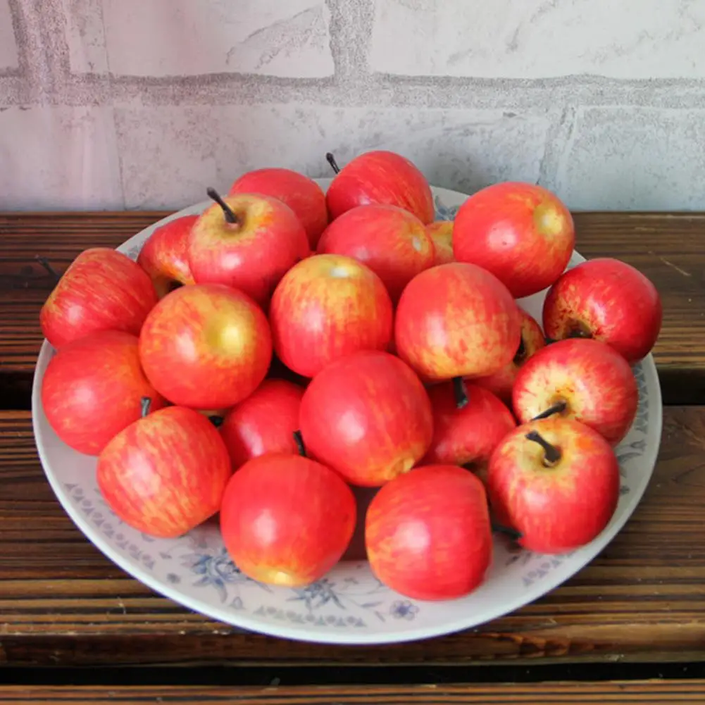 100 шт. искусственные фрукты мини яблоки реалистичные 3D имитация домашний декор