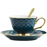 luxury european coffee cup small retro royal bone china tea cup with handle high quality xicaras de cafe home porcelain oo50