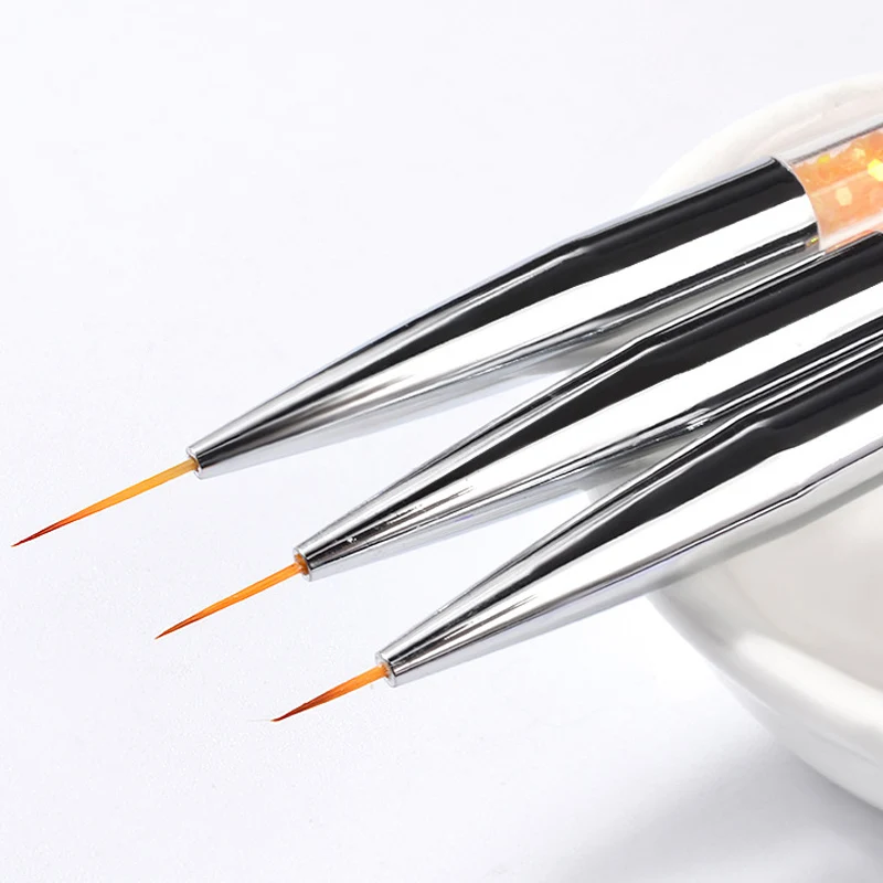 3 шт. искусство ногтей живопись из линий набор кистей для маникюра УФ-гель блестки