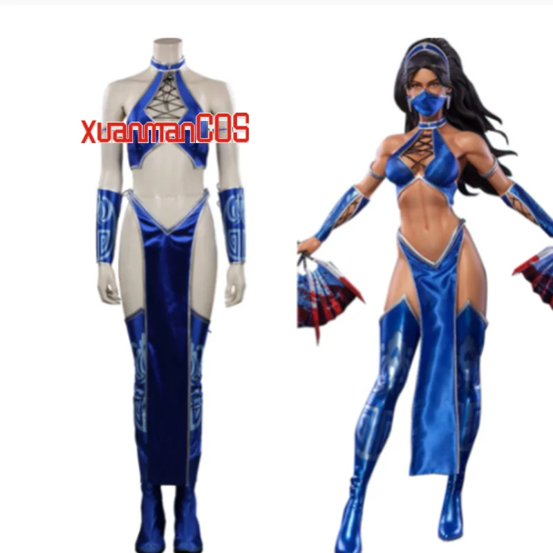 

Game Mortal Sub Zero Cosplay kitana Uniform Dress Cosplay Costume Outfits Halloween Carnival Women Suit