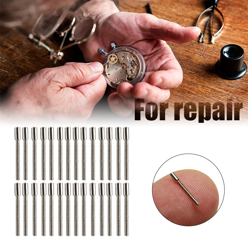

100 Pcs 0.9 mm Watches Steel Extension for Winding Stem Swiss Non-extension for Stems Repair Broken/Extended Crown Rods