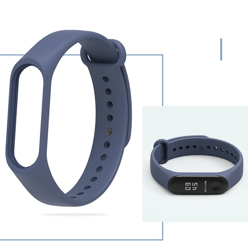 Ремешок силиконовый для xiaomi Mi Band 5 3 4 сменный Браслет наручных часов 2 аксессуары