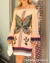 Vestido con estampado de mariposa para mujer, novedad de verano 2022 (1)