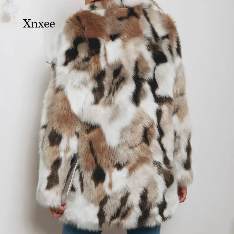 Осень-зима 2021 искусственное меховое пальто женское длинное теплая мягкая куртка