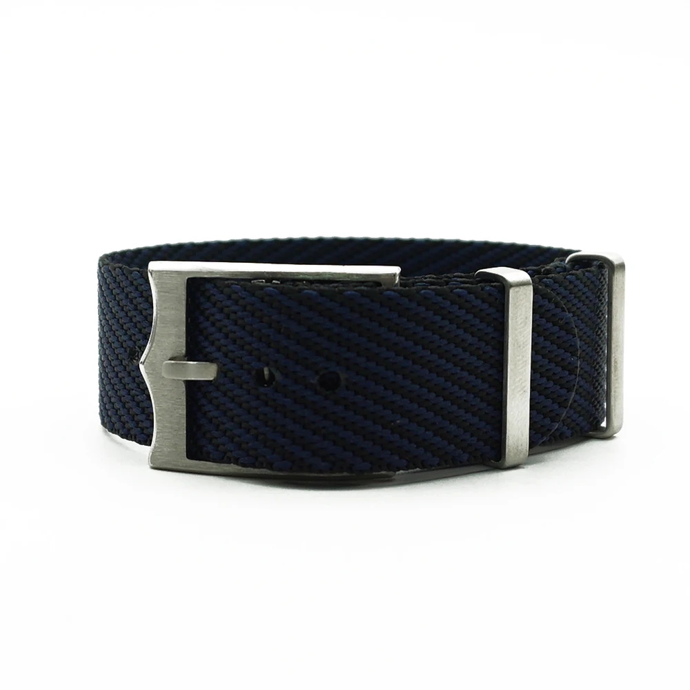 Black Blue New Design Nato French Troops Parachute Bag For Tudor Black Bay Watch Strap Nylon Nato Strap 20mm 22mm For Brand Military Watch - Band Color: Black Blue