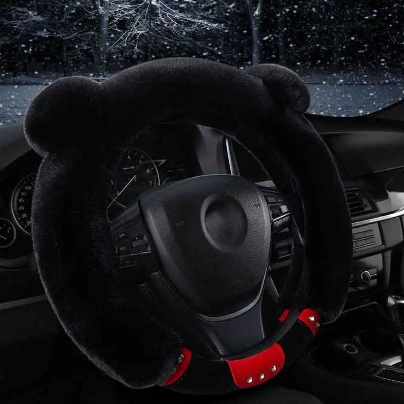 Cute winter Plush Car steering wheel cover for alfa 147 156 159 166 romeo giulietta Giulia Stelvio MiTo changan cs35 cs15 cs75 | Автомобили