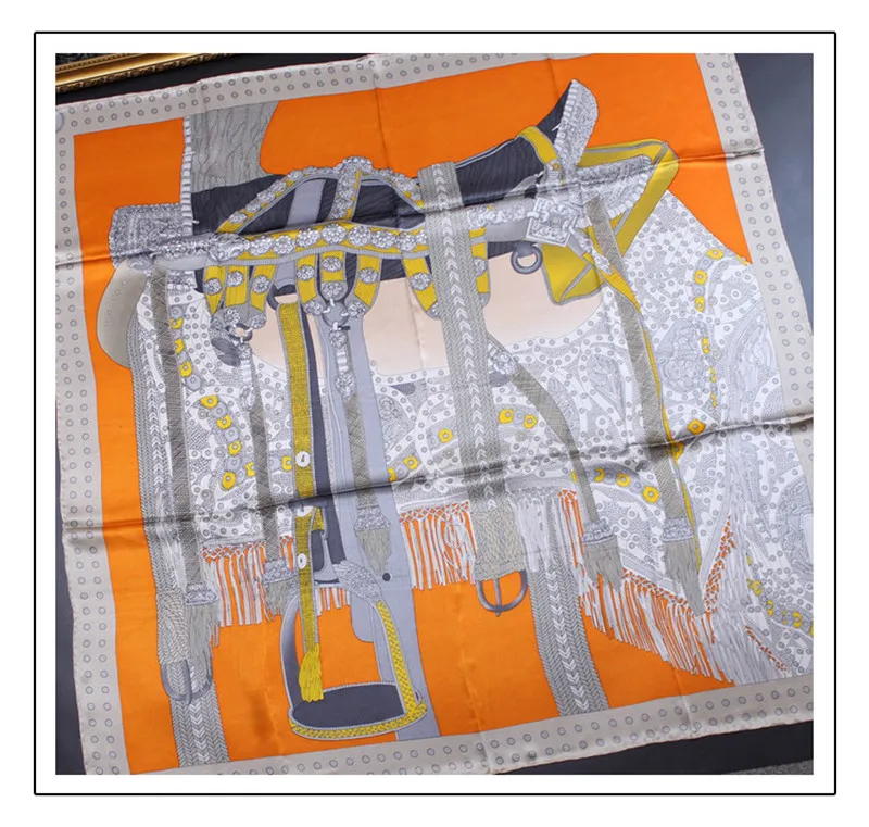 

Женский шарф из натурального шелка, с принтом, 100% см