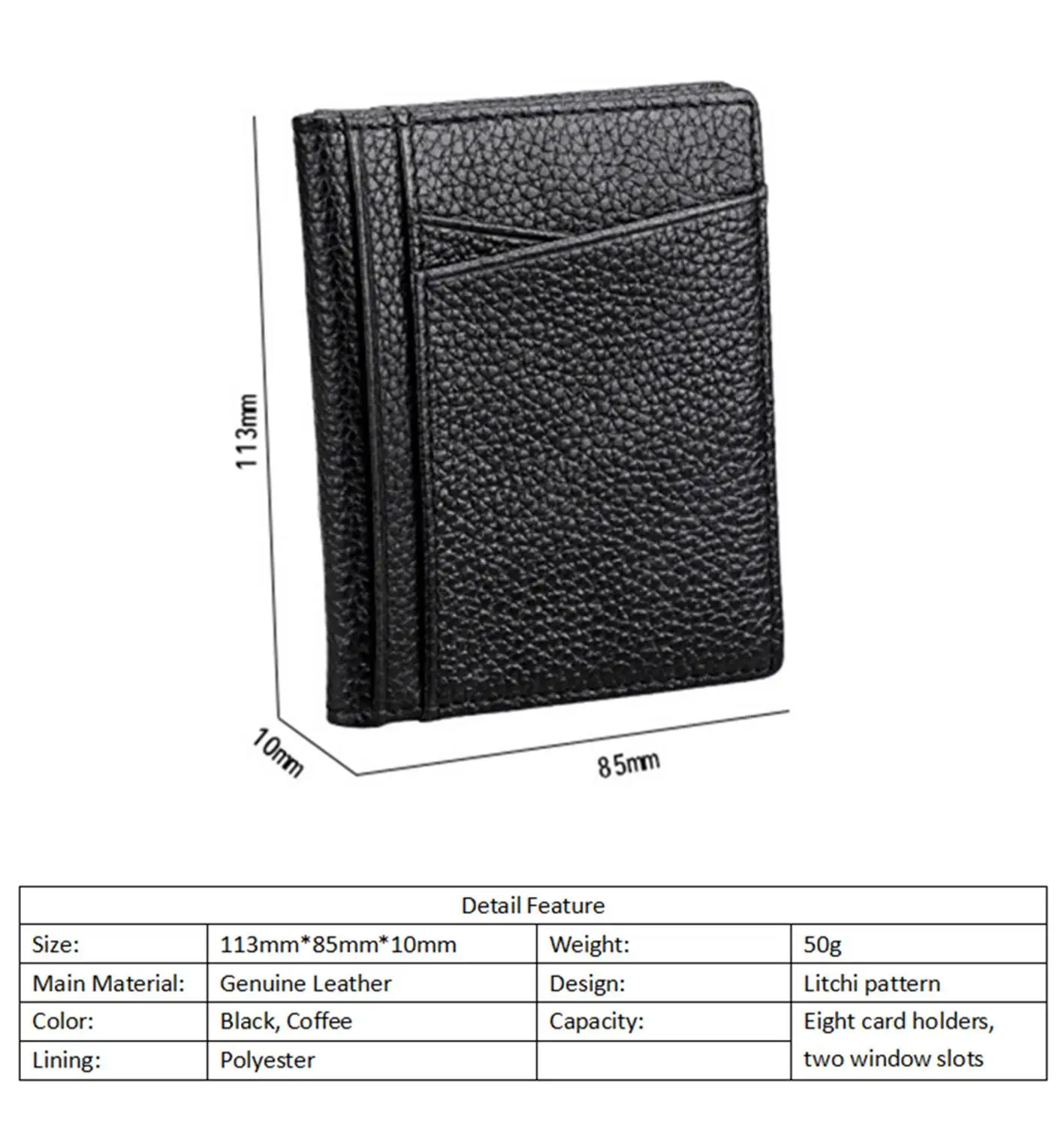 Мужские и женские кошельки с гравировкой имени короткие из натуральной кожи для