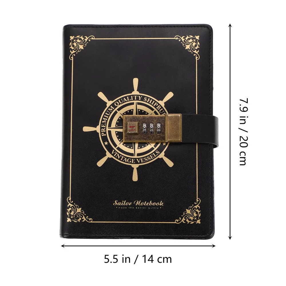 

1pc Premium Coded Lock PU Vintage Notebook Diary Book Note Pad for Daily Use