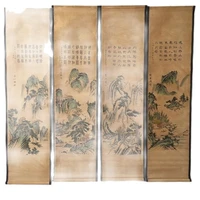 archaize calligraphy and paintingfamous calligraphy and painting home and office four screen decoration and hanging painting