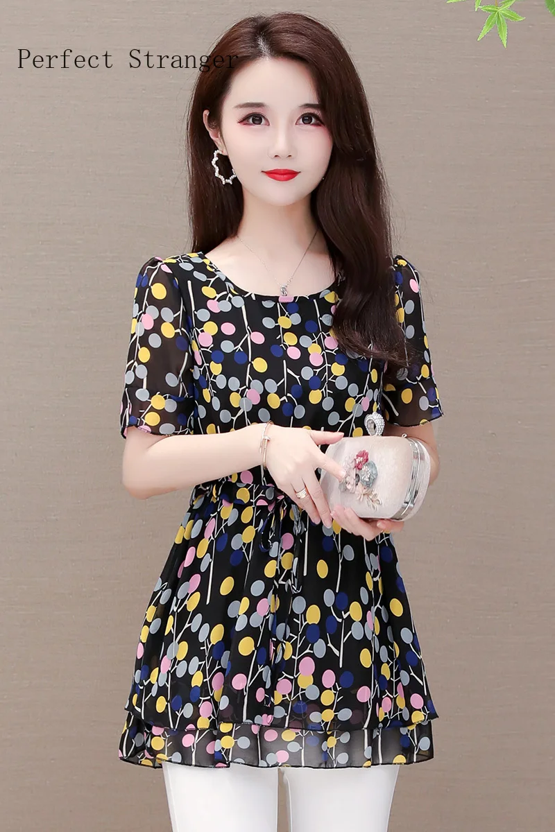 

New 2021 women simply style Women's blouse Long shirts Chiffon tops Plus Size