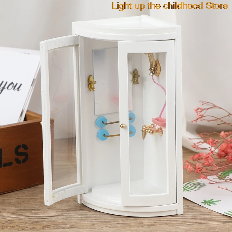 

1set Miniature 1:12 Dollhouse Miniature Furniture Simulation White Bathroom Shower Room New 1/12 for Doll House Decoration