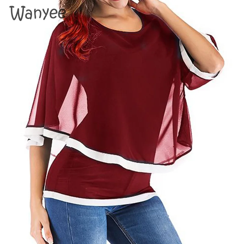 

Женская модная летняя обувь; 2021 рукав «летучая мышь» Асимметричные простроченные свободного покроя топы больших размеров новая женская од...