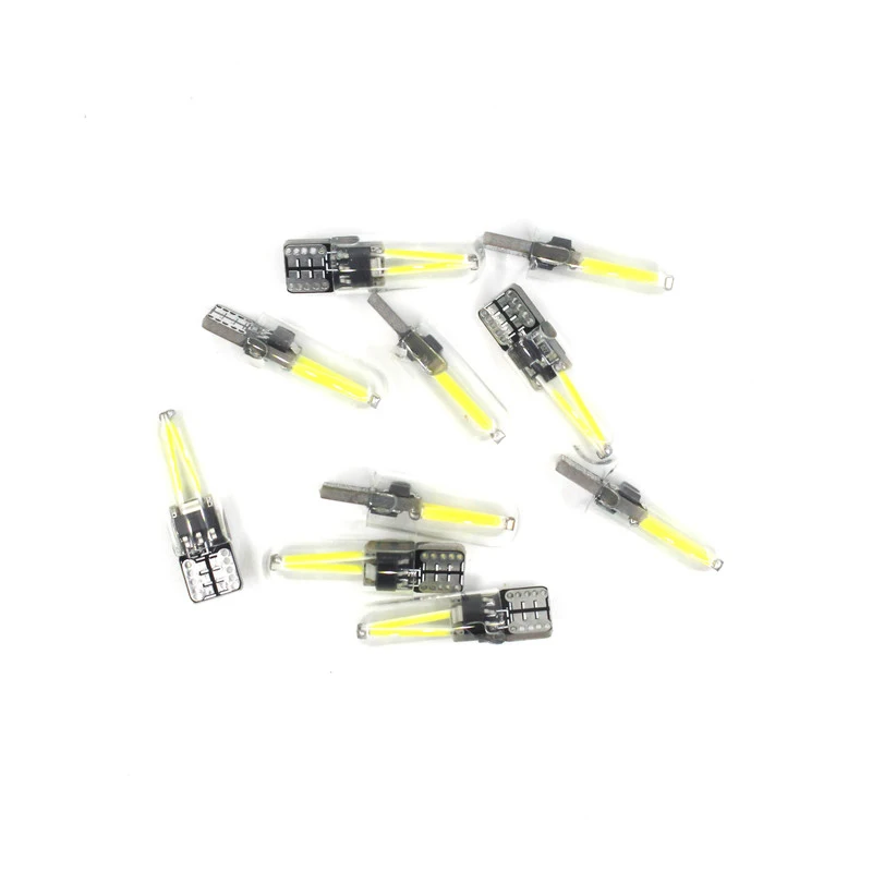 10 шт. очень яркий светодиодный купольная лампа T10 COB W5W Стекло светильник 12V