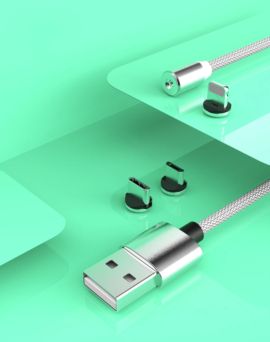 NOHON 3 в 1 светодиодный магнитный зарядный кабель с разъемом Micro usb type C для iPhone X 7 8 6S XS Xiaomi 4 Магнитный кабель для быстрой зарядки 1 м