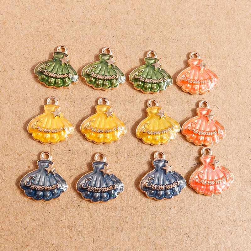 

10pcs 16*18mm Marine life Charms Enamel Shell Starfish Charms Pendant for Making Necklaces Earrings Keychain DIY Jewelry Finding