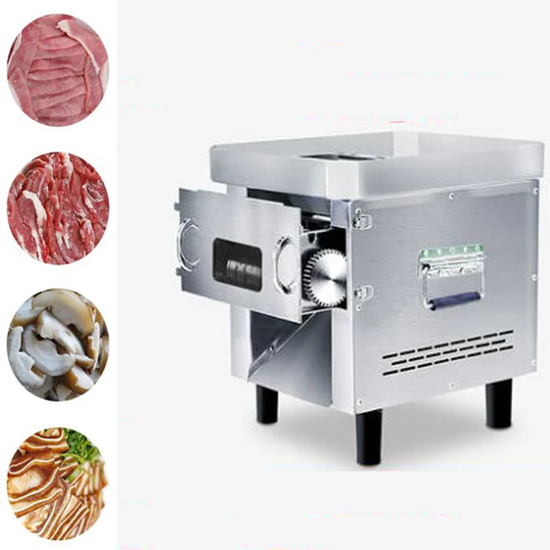 

Stainless Steel Meat Cutter Commercial Desktop Slicer Fully Automatic 220V 850W Vegetable Cutter Meat slicing machine