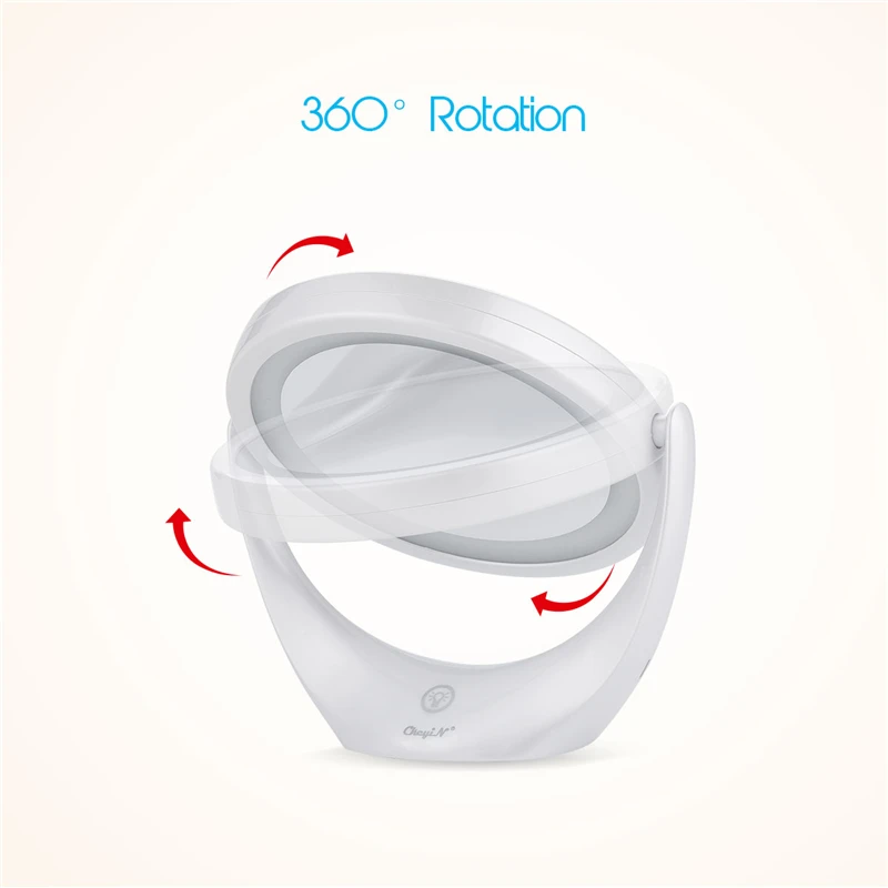 Косметическое зеркало со светодиодсветильник кой перезаряжаемое косметическое